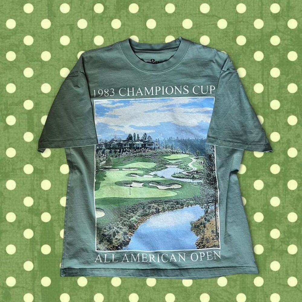 Vintage Style Distressed Graphic Champions Cup Golf Tee